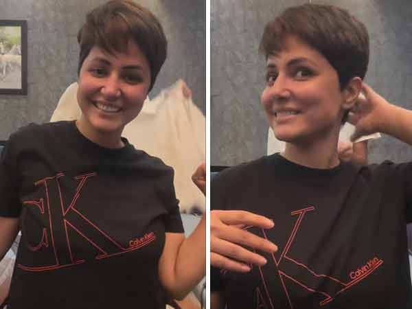 Hina Khan posts a touching video as she chops off her hair