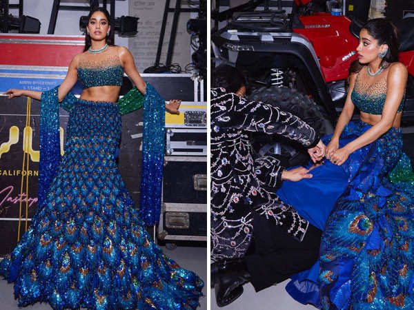 Shikhar Pahariya fixes Janhvi Kapoorâs dress at Anant-Radhikaâs sangeet