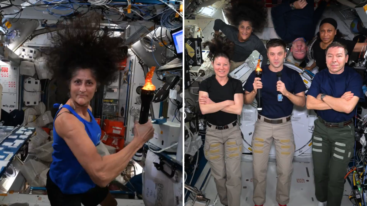 Watch: Sunita Williams passes the torch as astronauts hold Olympics in space
