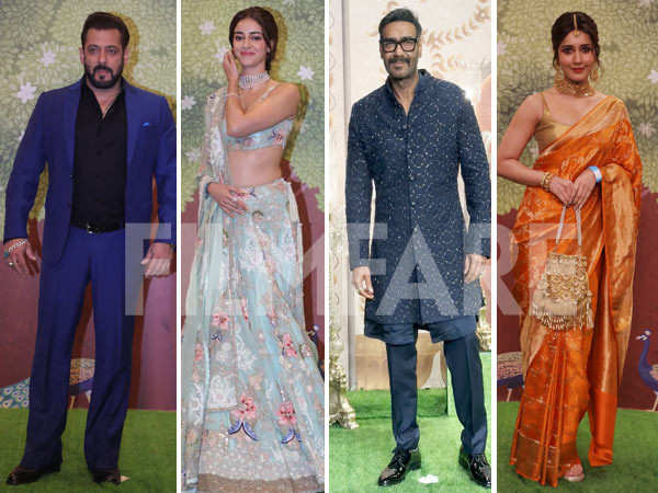 Salman Khan Ajay Devgn arrive at Anant-Radhikas Shubh Ashwirwad ceremony