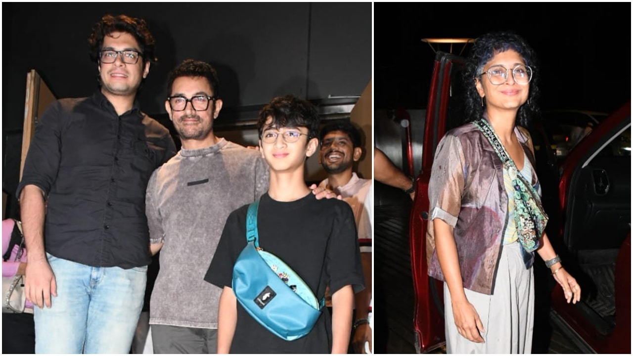 Aamir Khan joins ex-wife Kiran Rao, sons Junaid and Azad for outing in Mumbai; see PICS