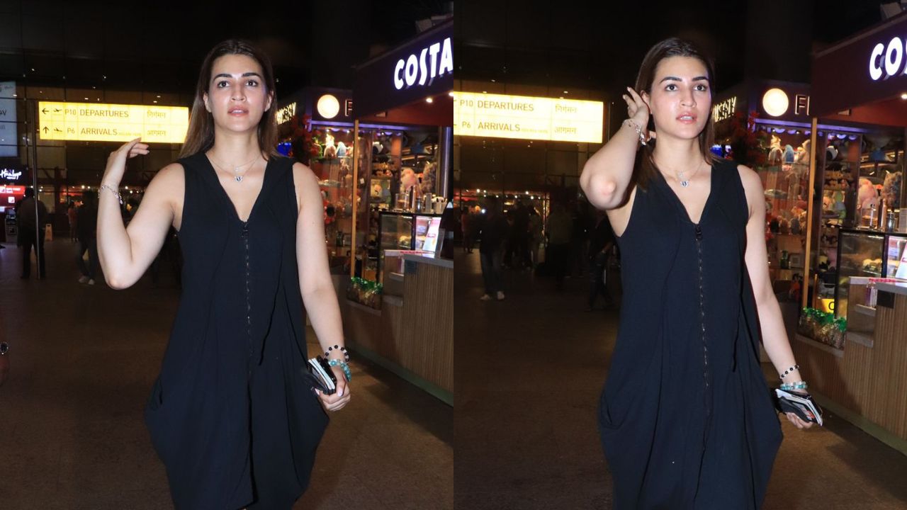 PICS: Kriti Sanon casts her magic spell in black dress as she returns from Greece after vacay with rumored BF Kabir Bahia