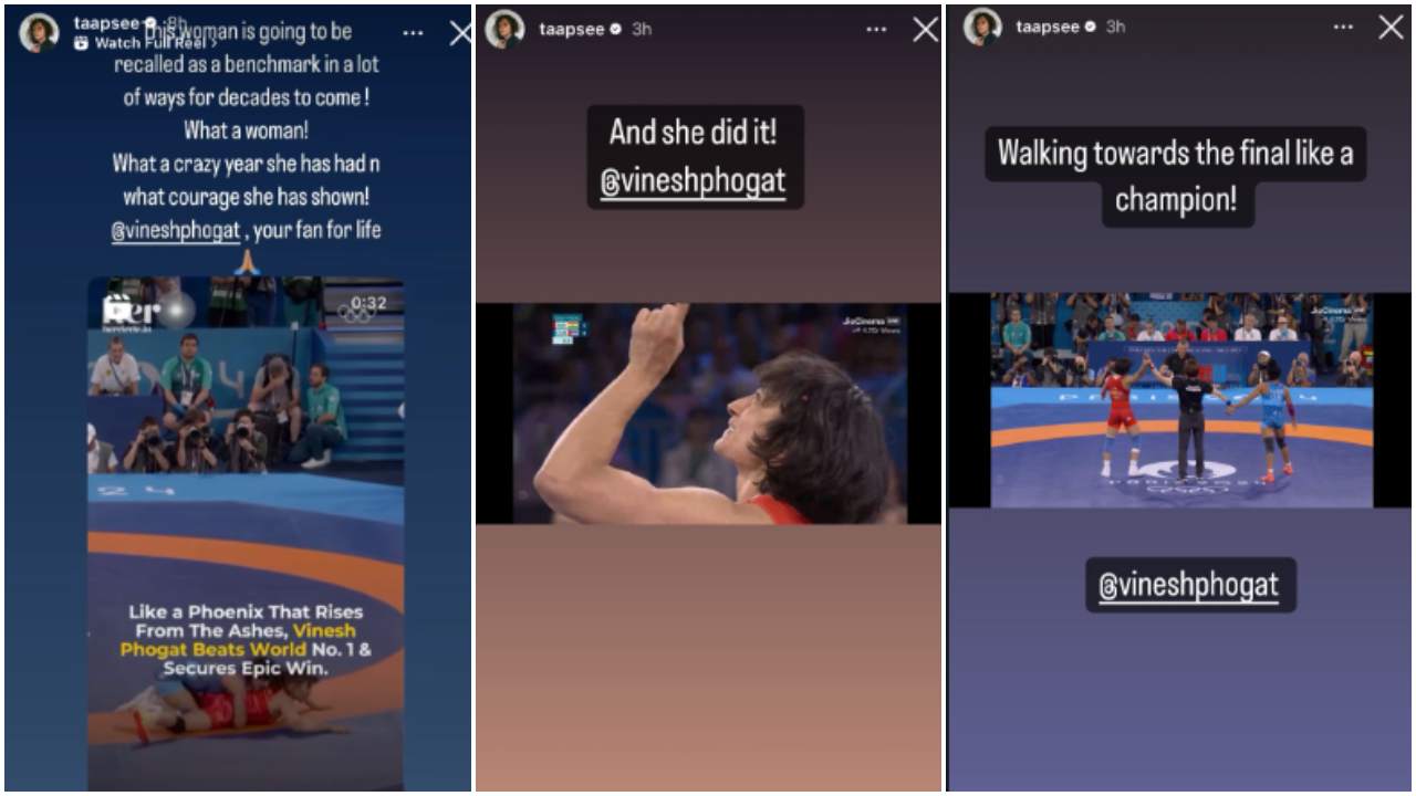 Paris Olympics 2024: Rajkummar Rao, Taapsee Pannu and others congratulate wrestler Vinesh Phogat as she enters finals; ‘That’s what champion looks like’