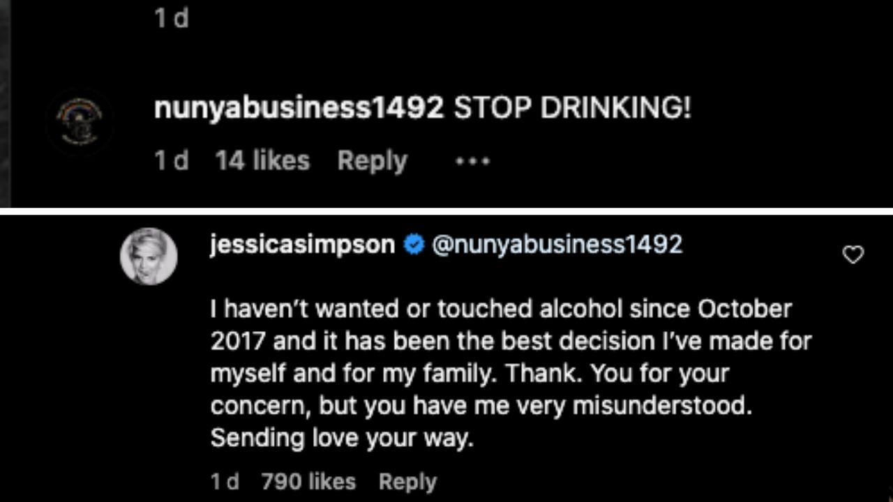 Jessica Simpson Reacts to Rumors That She Has Started Drinking Alcohol Again After Being Sober for Over 6 Years
