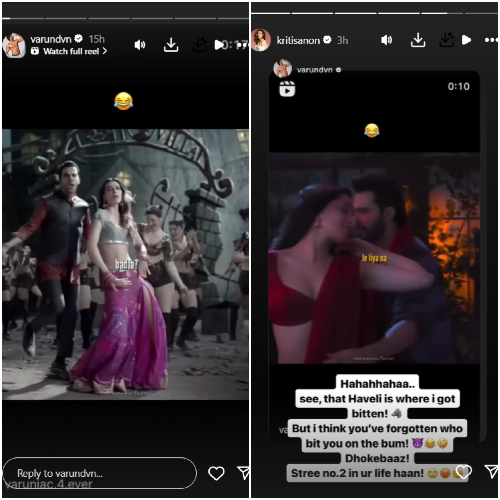 Kriti Sanon calls Varun Dhawan ‘Dhokebaaz’ after release of his song Khoobsurat with Shraddha Kapoor; ‘Stree no. 2 in ur life haan’ Kriti Sanon calls Varun Dhawan ‘Dhokebaaz’ after release of his song Khoobsurat with Shraddha Kapoor; ‘Stree no. 2 in ur life haan’