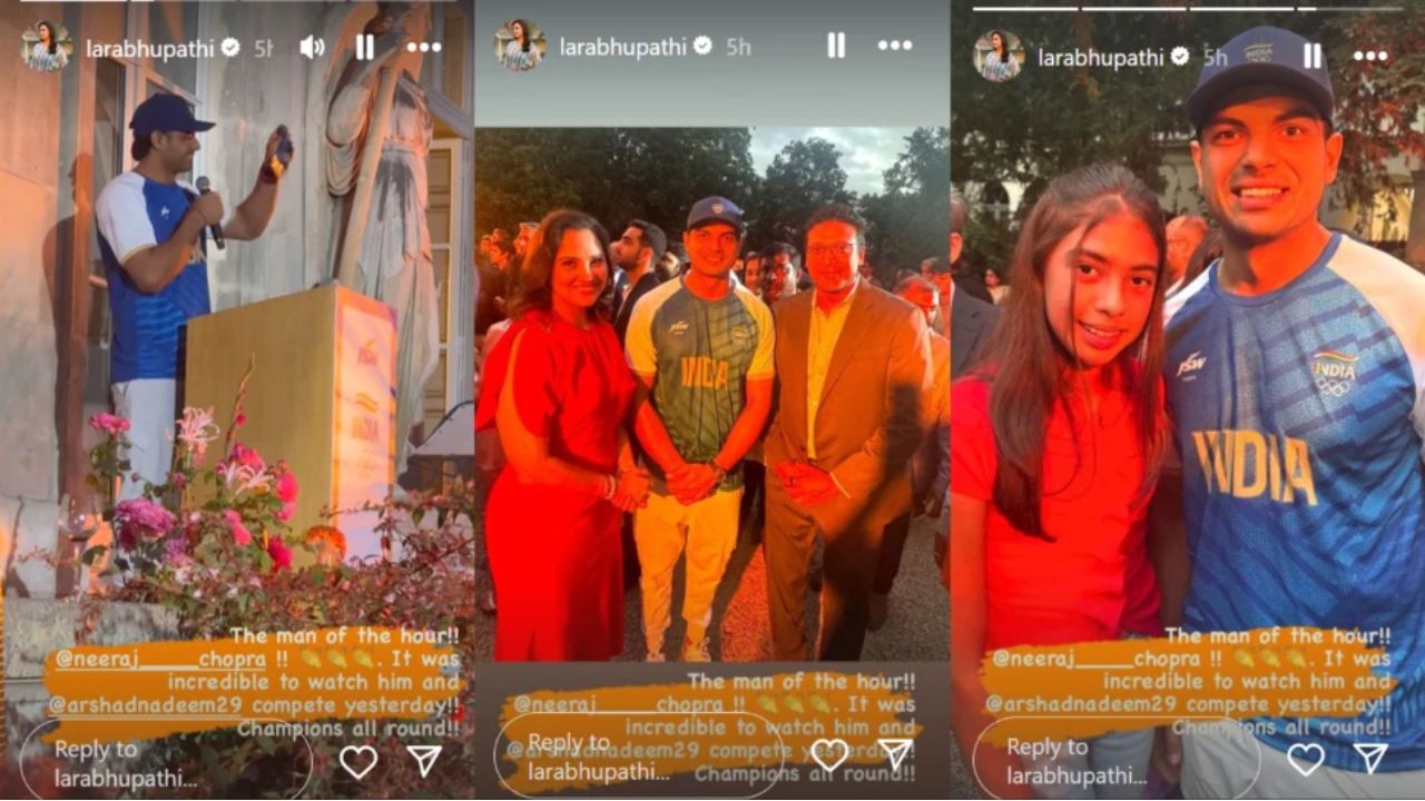 Lara Dutta Bhupathi, daughter Saira poses with ‘man of the hour’ Neeraj Chopra after his Olympics 2024 win; says ‘It was incredible to watch him’