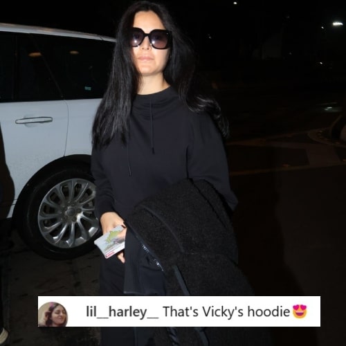 Katrina Kaif stuns in all-black look at airport; eagle-eyed fan says ‘That’s Vicky’s hoodie’