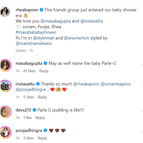 INSIDE Masaba Gupta’s baby shower ft. scrumptious pizzas, Parle-G pudding, decor, and live music; don’t miss her unique name suggestion