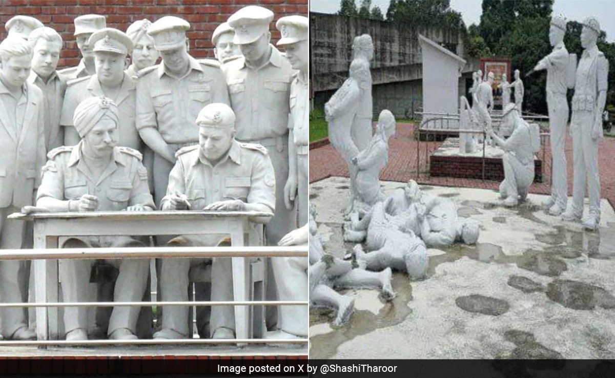Iconic Statue Of Pakistan Army’s 1971 Surrender Vandalised In Bangladesh