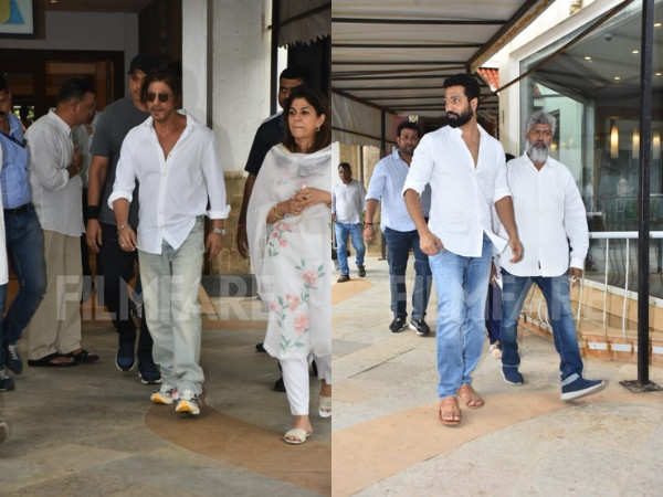 Shah Rukh Khan Vicky Kaushal and more arrive at Pradeep Bandekarâs prayer