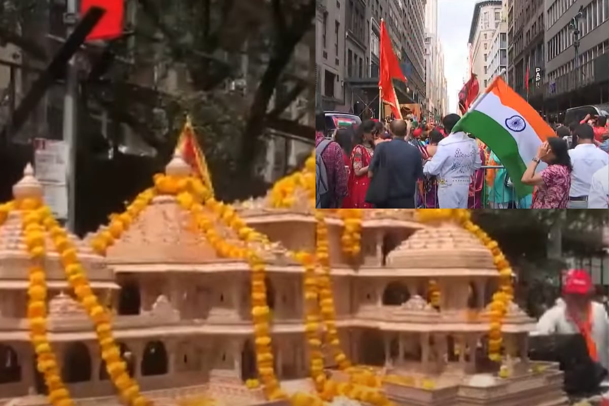 Ram Mandir Float Features In New York Parade, Celebrating Indian Culture And Heritage | WATCH
