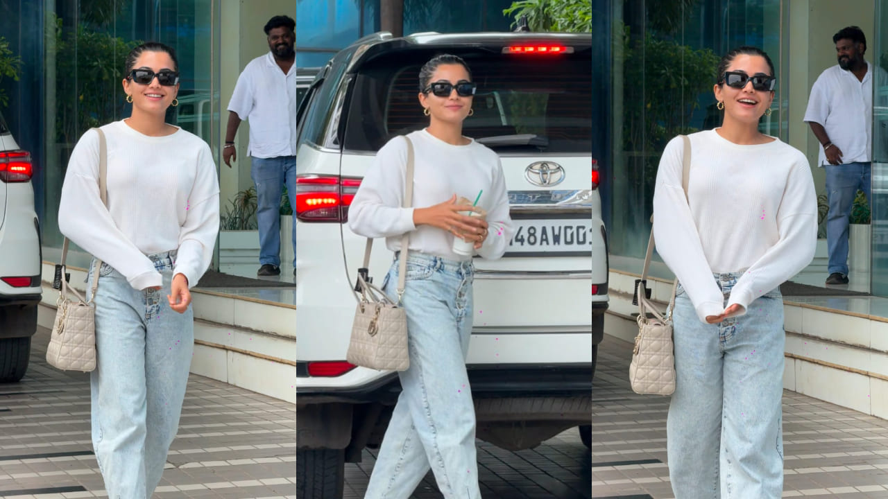 Rashmika Mandanna wears easy to copy celebrity look as she gets spotted outside Sajid Nadiadwala’s office in Mumbai