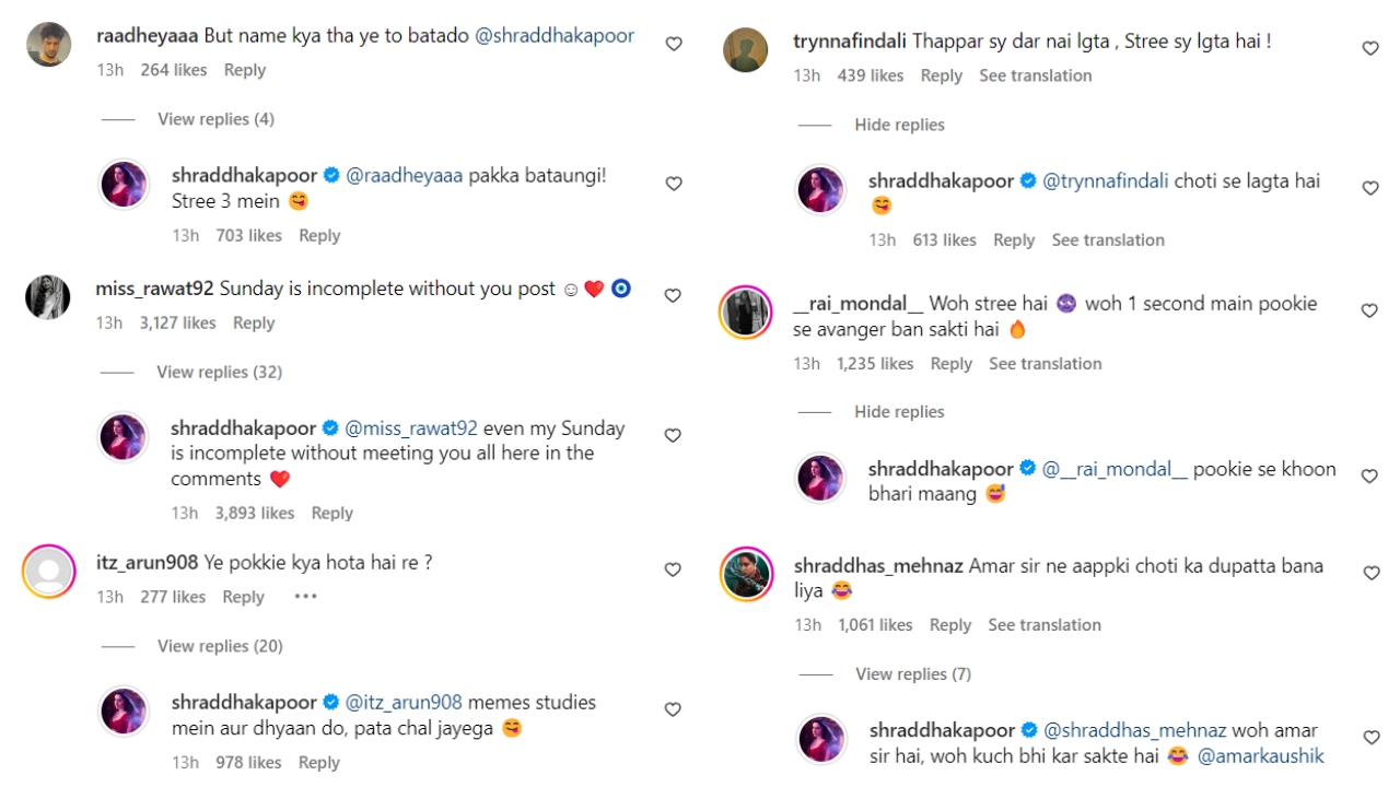 Stree 2 star Shraddha Kapoor promises to reveal her character’s name to fan but there’s a twist