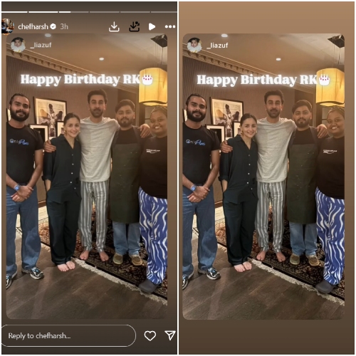 Inside Ranbir Kapoor’s 42nd Birthday Celebrations: RK poses in simple t-shirt and pajamas as he holds Alia Bhatt close; PICS