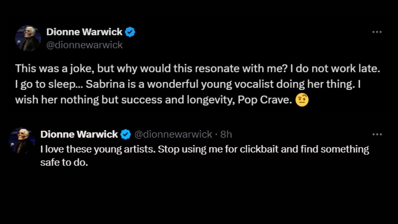 Dionne Warwick Clarifies Her Remark After Saying She Can’t Relate To THIS Sabrina Carpenter Lyric: ‘This Was A Joke’