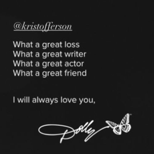 ‘What A Great Loss’: Dolly Parton Pays Tribute To Country Music Legend Kris Kristofferson Following His Passing At 88 ‘What A Great Loss’: Dolly Parton Pays Tribute To Country Music Legend Kris Kristofferson Following His Passing At 88