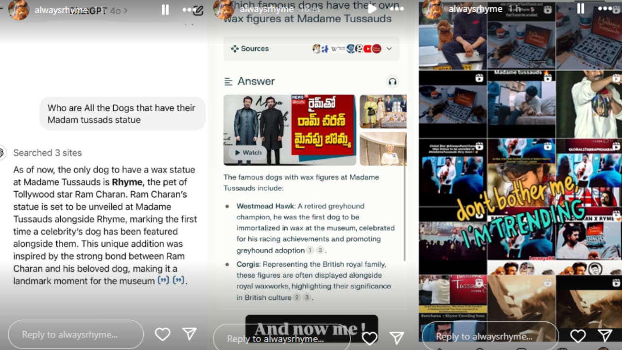 Believe it or not, Ram Charan’s furry pet Rhyme gets Madame Tussauds wax statue; deets inside