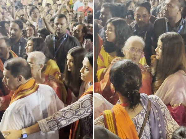 Watch: Aishwarya Rai Bachchan at GSB Cha Raja with Aaradhya and mom Vrinda