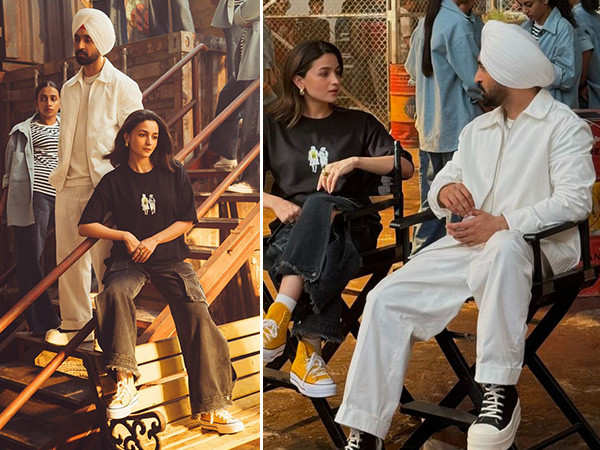 Alia Bhatt And Diljit Dosanjhs Chal Kudiye BTS pics create buzz online