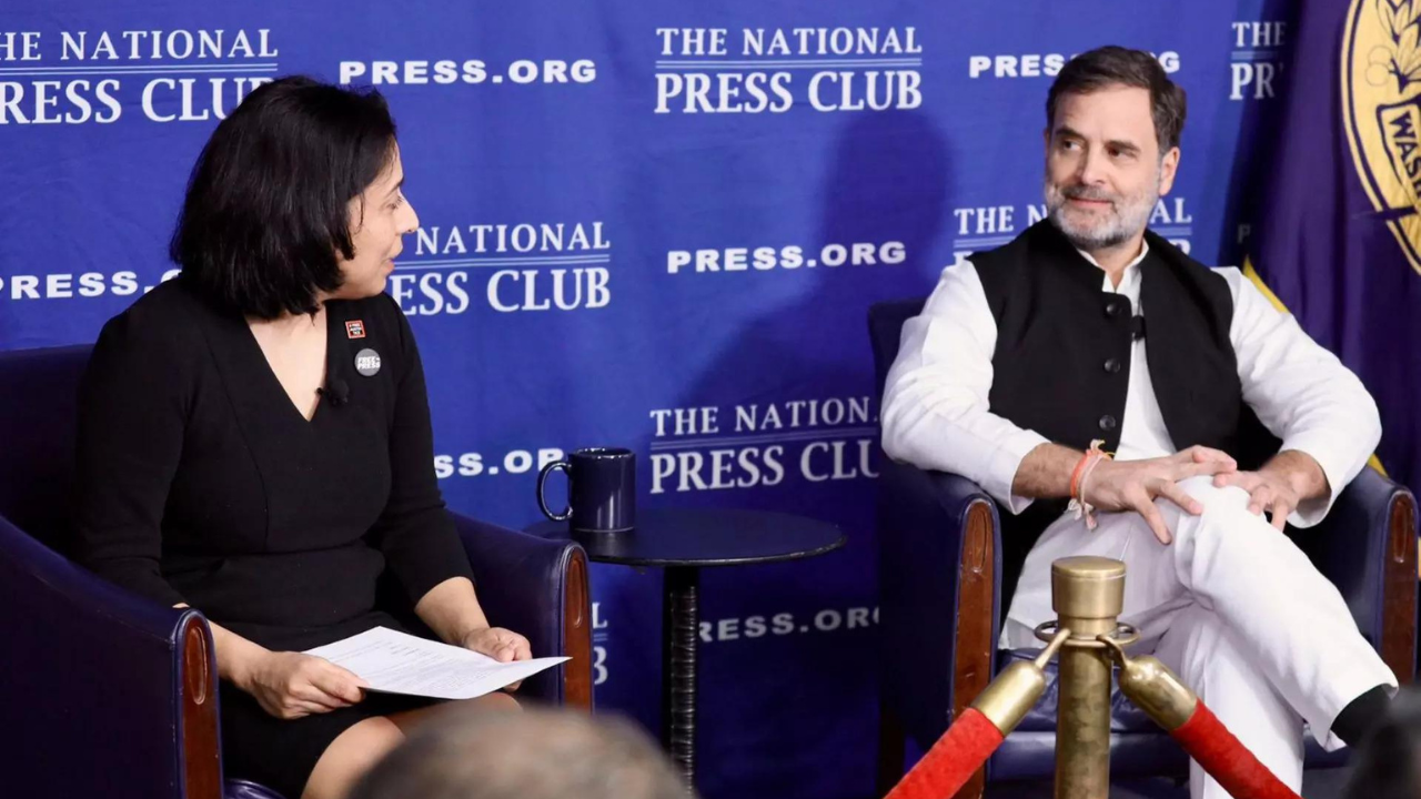 ‘Non-biological’ remark defeated PM Modi: Rahul Gandhi in Washington