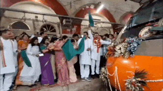 Watch: BJP MLA falls on rly tracks while flagging off Vande Bharat train
