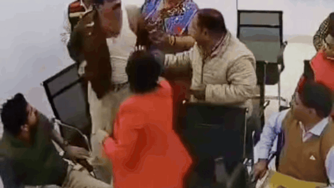 Watch: ASI loses temper, tears uniform, throws cap at BJP leader’s threat
