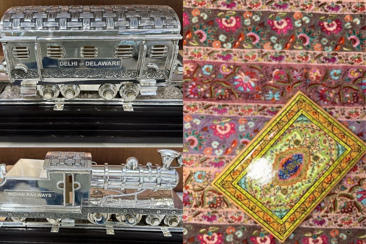 Modi In US: PM Gifts Biden ‘Delhi-Delaware’ Antique Silver Train, Pashmina Shawl For First Lady