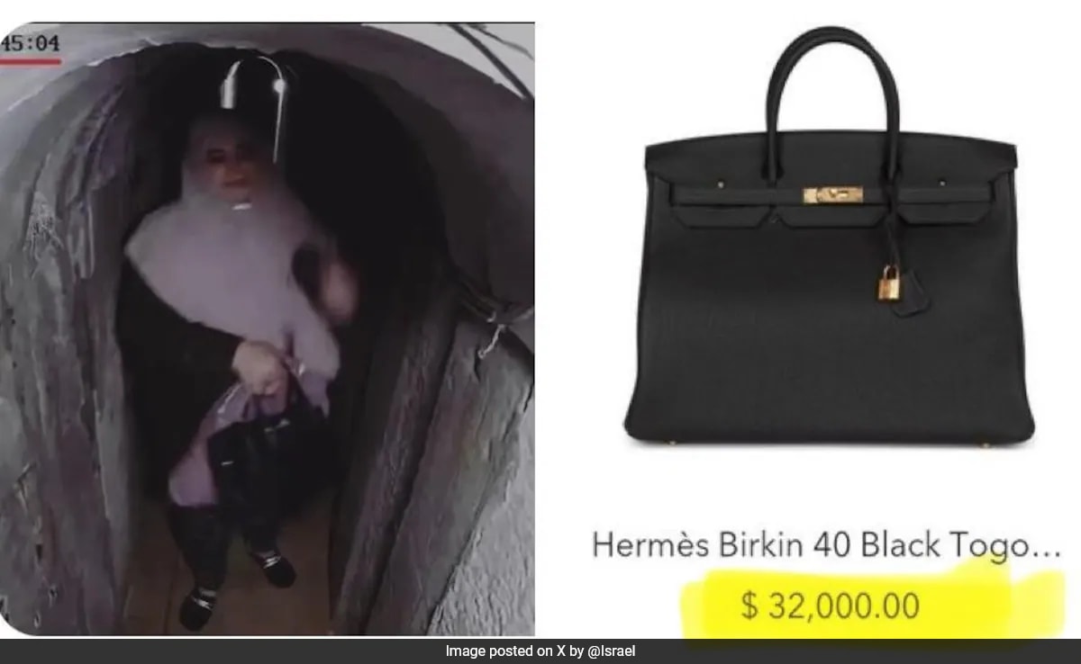 Video: Yahya Sinwar’s Wife Spotted With 26 Lakhs Hermes Bag In Gaza Tunnel