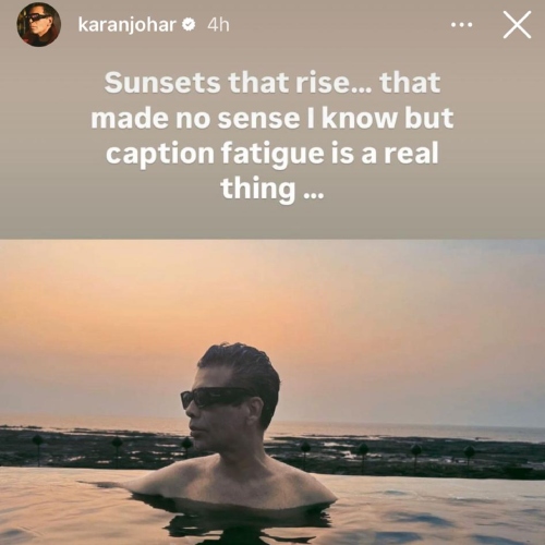 Karan Johar suffers from ‘caption fatigue’ as he tries to write something on sunset while sharing his swimming PIC; says ‘that made no sense’