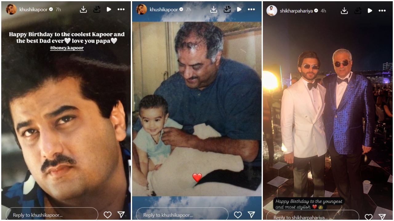 Khushi Kapoor drops childhood PIC with ‘best dad’ Boney Kapoor on his birthday; Janhvi Kapoor’s boyfriend Shikhar Pahariya calls him ‘most stylish’