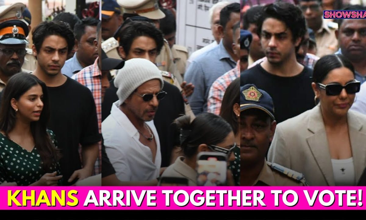 Shah Rukh Khan Holds Suhana Khan Close As They Get Mobbed At Polling Booth; Aryan, Gauri Also There