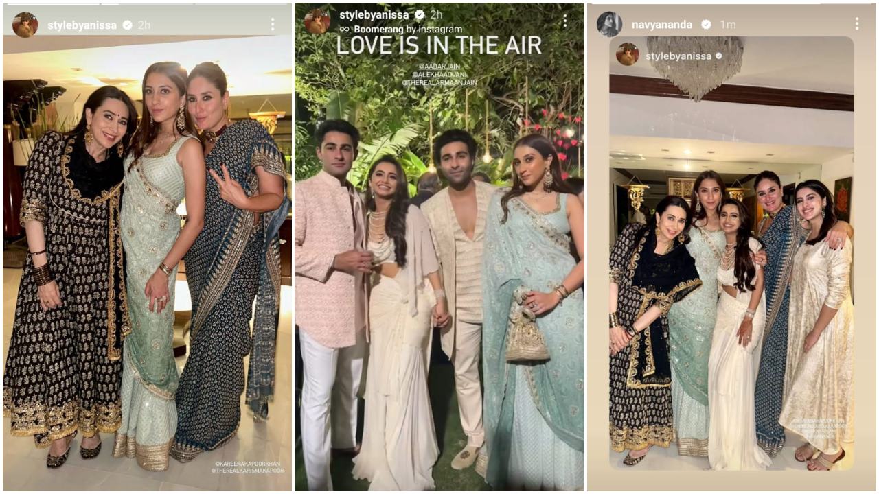 Kareena Kapoor, Karisma Kapoor, Navya Nanda and more slay in INSIDE PICS from Aadar Jain-Alekha Advani’s roka ceremony