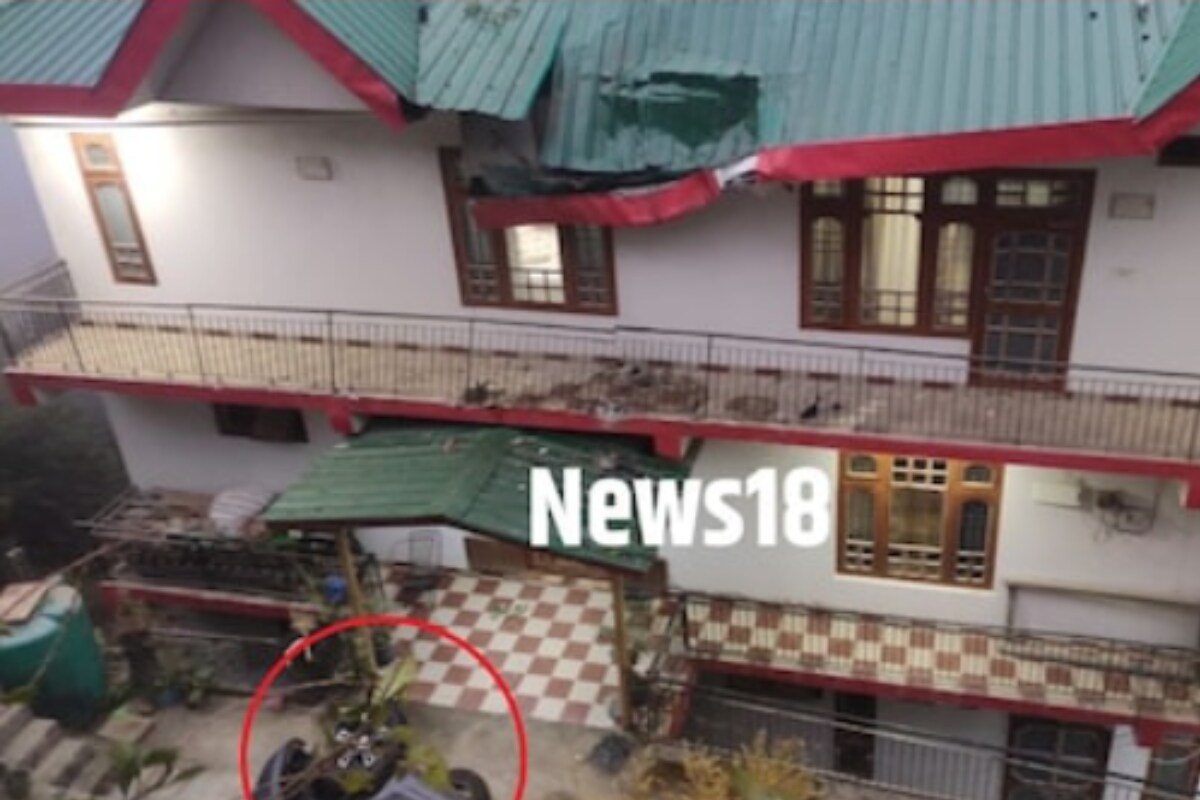 Car Flies Off Highway To Roof Of Retired DSP’s House in Mandi, 4 Injured