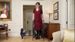 Moment world’s tallest woman and shortest woman meet