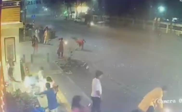 On CCTV, Speeding Car Kills Man Bursting Crackers On Road In Pune On CCTV, Speeding Car Kills Man Bursting Crackers On Road In Pune