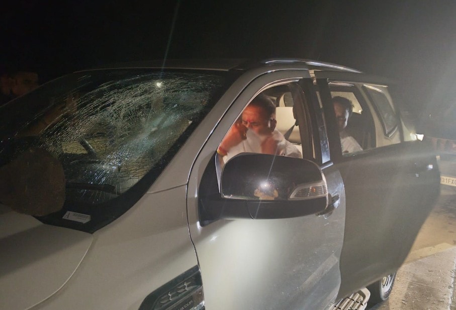 Maharashtra Ex Minister Anil Deshmukh Injured After Stones Thrown At Car