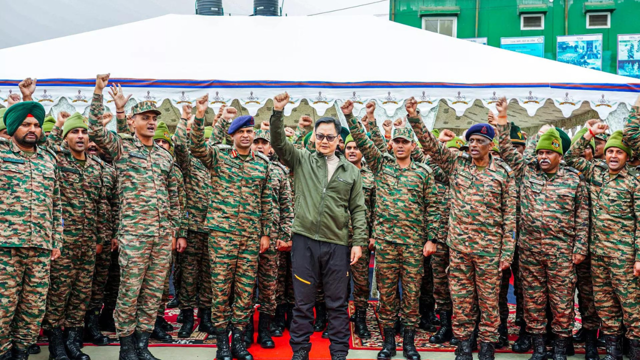 Kiren Rijiju interacts with Chinese soldiers during visit to LAC