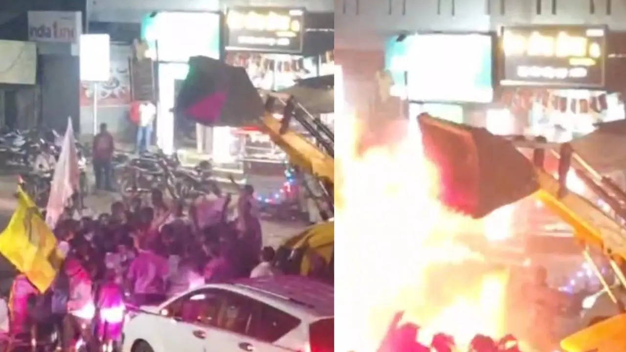 Video: Gulal catches fire during celebrations for newly-elected independent MLA