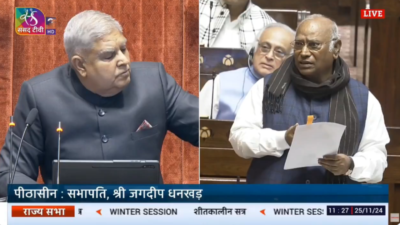 Watch: Kharge & Dhankar in stand-off over Adani issue in Rajya Sabha