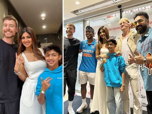 Photo: Shilpa Shetty meets YouTubers Logan Paul and MrBeast
