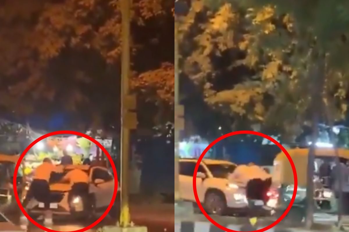 Delhi Traffic Cops Injured After Car Drags Them For 20 Metres | Video Delhi Traffic Cops Injured After Car Drags Them For 20 Metres | Video