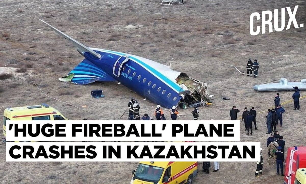 Russia Bound Azerbaijan Airlines Plane With Over 60 Passengers Crashes Near Kazakhstan’s Aktau