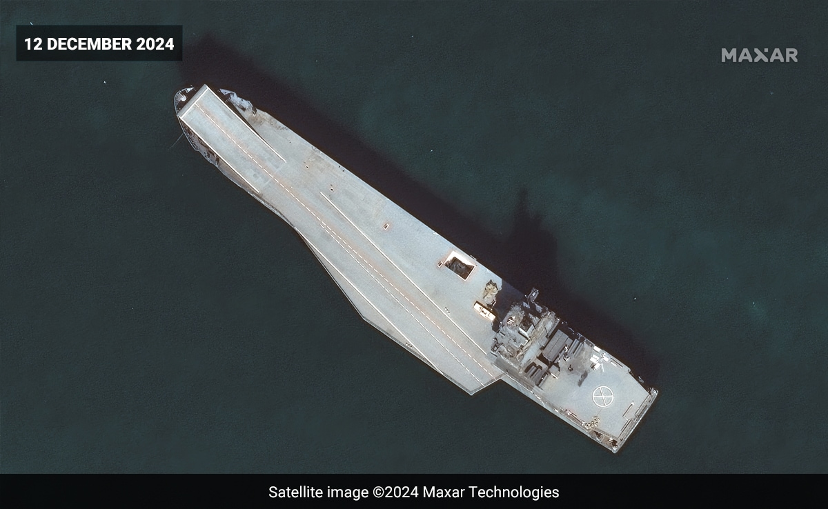 Satellite Pics Reveal Iran’s New Aircraft Carrier-Like Drone Ship