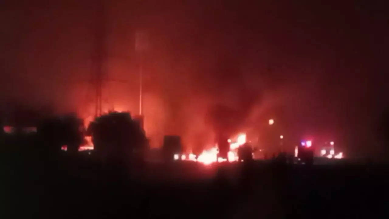 5 dead after truck carrying chemicals catches fire after mishap near fuel pump