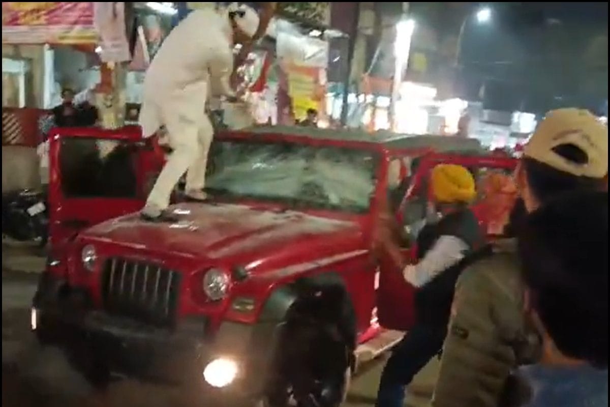 Jaipur Police Officer’s Son Rams Thar Into Sikh Procession, Mob Vandalises Jeep | Video