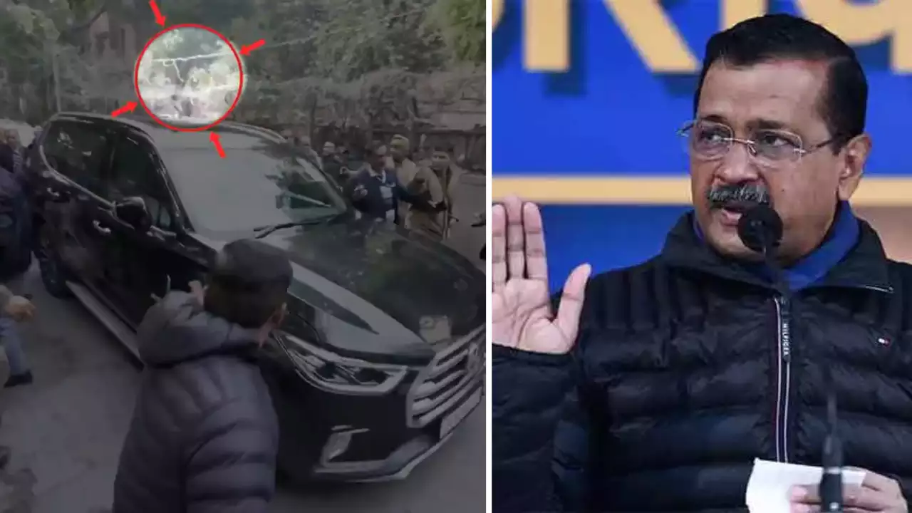 Arvind Kejriwal’s car attacked with stones during campaigning, claims AAP; BJP hits back