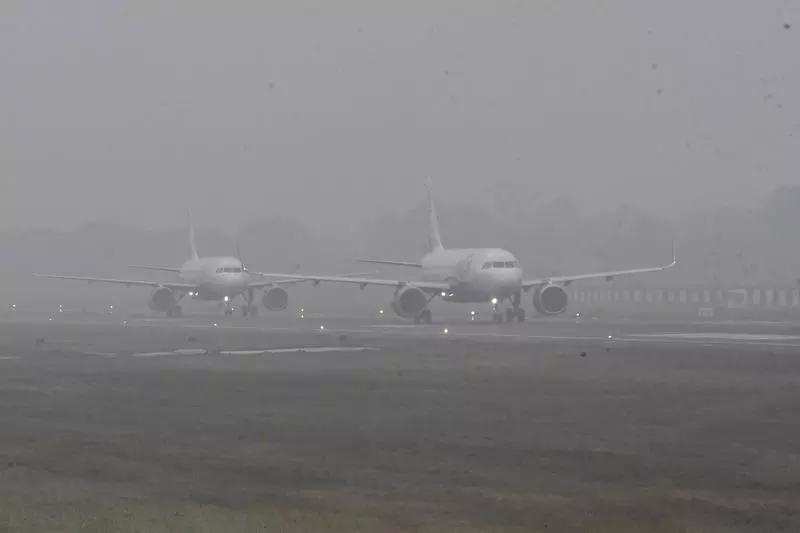 Several flights delayed due to foggy weather at Delhi airport