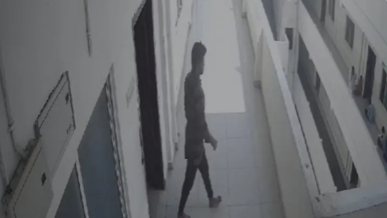 Caught on camera: Student walks out of class, jumps off college building