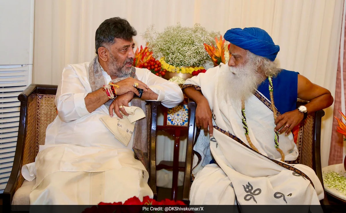 “My Personal Belief”: DK Shivakumar Amid Row Over His Meeting With Sadhguru