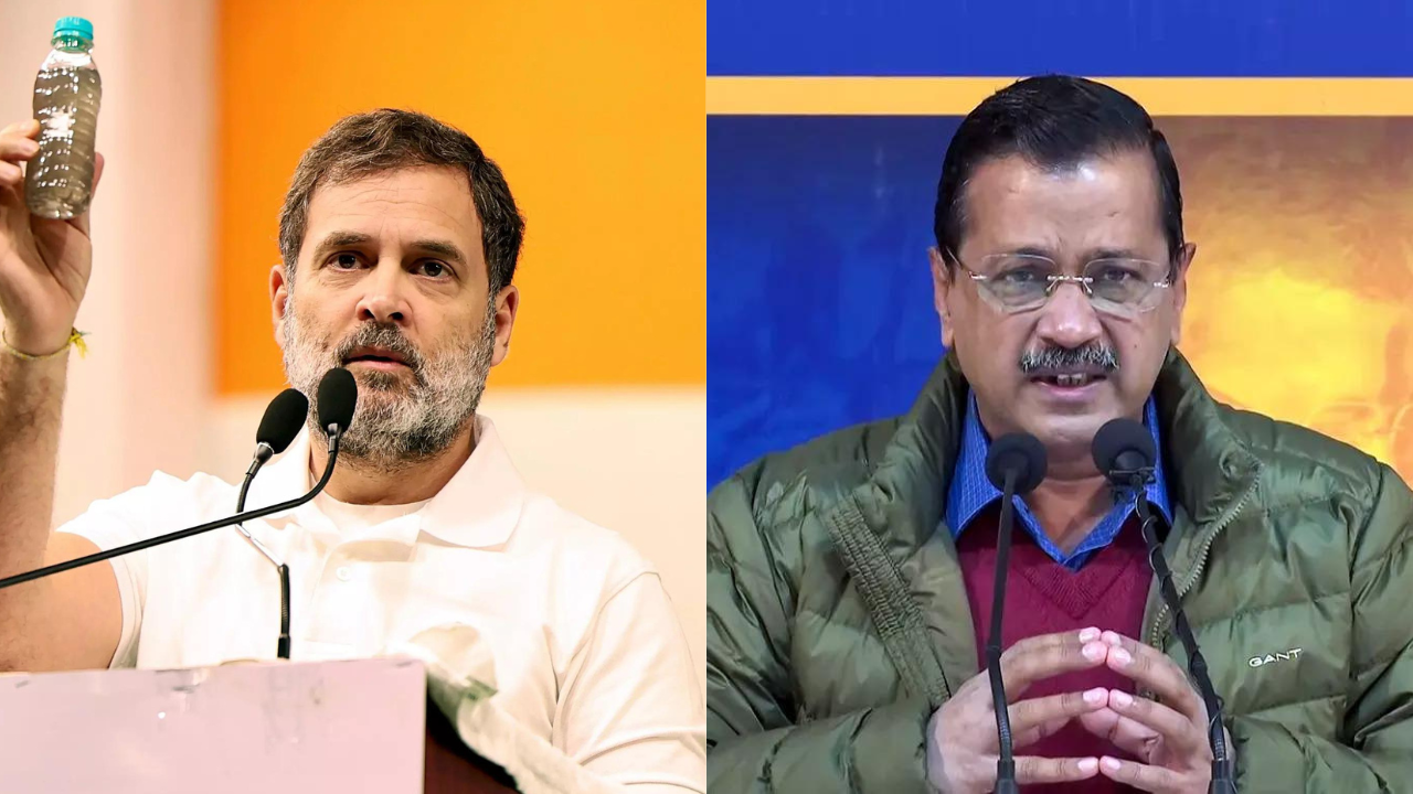 ‘Kejriwal WagonR mein aaye, sweater pehne aur khambe pe chadh gaye’: Rahul at Delhi rally